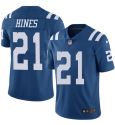 Nike Colts #21 Nyheim Hines Royal Blue Mens Stitched NFL Limited Rush Jersey