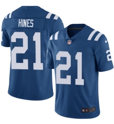 Nike Colts #21 Nyheim Hines Royal Blue Team Color Mens Stitched NFL Vapor Untouchable Limited Jersey