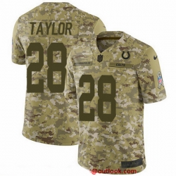 Nike Colts 28 Jonathan Taylor Camo Men Stitched NFL Limited 2018 Salute To Service Jersey