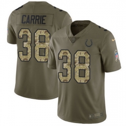 Nike Colts 38 T J  Carrie Olive Camo Men Stitched NFL Limited 2017 Salute To Service Jersey