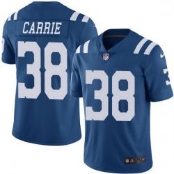 Nike Colts 38 T J  Carrie Royal Blue Men Stitched NFL Limited Rush Jersey