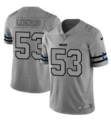 Nike Colts 53 Darius Leonard 2019 Gray Gridiron Gray Vapor Untouchable Limited Jersey