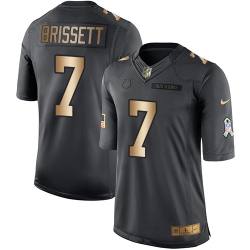 Nike Colts #7 Jacoby Brissett Black Mens Stitched NFL Limited Gold Salute To Service Jersey