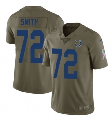 Nike Colts #72 Braden Smith Olive Mens Stitched NFL Limited 2017 Salute to Service Jersey