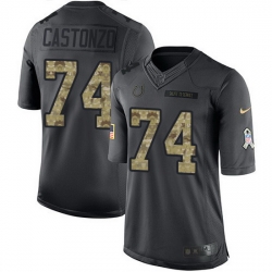 Nike Colts 74 Anthony Castonzo Black Men Stitched NFL Limited 2016 Salute to Service Jersey