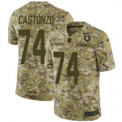 Nike Colts 74 Anthony Castonzo Camo Men Stitched NFL Limited 2018 Salute To Service Jersey