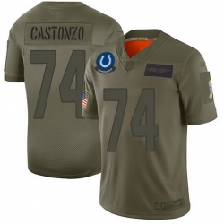 Nike Colts 74 Anthony Castonzo Camo Men Stitched NFL Limited 2019 Salute To Service Jersey