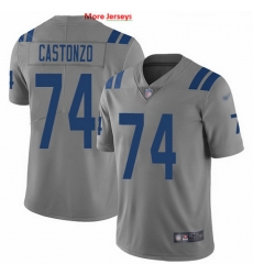 Nike Colts 74 Anthony Castonzo Gray Men Stitched NFL Limited Inverted Legend Jersey