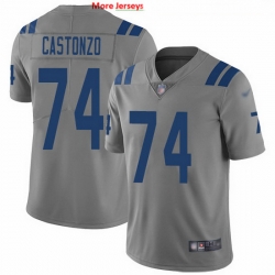 Nike Colts 74 Anthony Castonzo Gray Men Stitched NFL Limited Inverted Legend Jersey