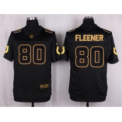 Nike Colts #80 Coby Fleener Black Mens Stitched NFL Elite Pro Line Gold Collection Jersey