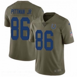 Nike Colts 86 Michael Pittman Jr  Olive Men Stitched NFL Limited 2017 Salute To Service Jersey