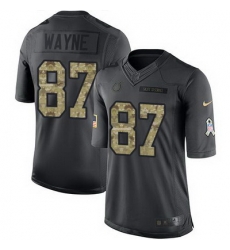 Nike Colts #87 Reggie Wayne Black Mens Stitched NFL Limited 2016 Salute to Service Jersey