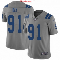 Nike Colts 91 Sheldon Day Gray Men Stitched NFL Limited Inverted Legend Jersey