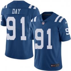 Nike Colts 91 Sheldon Day Royal Blue Men Stitched NFL Limited Rush Jersey
