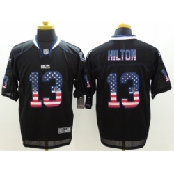 Nike Indianapolis Colts 13 T.Y. Hilton Black Elite USA Flag Fashion NFL Jersey