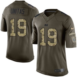 Nike Indianapolis Colts #19 Johnny Unitas Green Men 27 27s Stitched NFL Limited Salute To Service Jersey