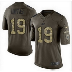 Nike Indianapolis Colts #19 Johnny Unitas Green Mens Stitched NFL Limited Salute To Service Jersey