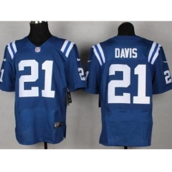 Nike Indianapolis Colts 21 Vontae Davis Blue Elite NFL Jersey