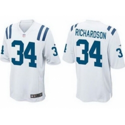 Nike Indianapolis Colts 34 Trent Richardson White Game NFL Jersey