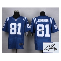 Nike Indianapolis Colts 81 Andre Johnson blue Elite Signature NFL Jersey
