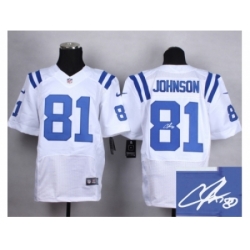 Nike Indianapolis Colts 81 Andre Johnson white Elite Signature NFL Jersey