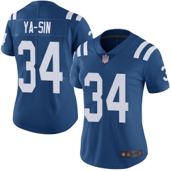 Colts 34 Rock Ya Sin Royal Blue Team Color Women Stitched Football Vapor Untouchable Limited Jersey