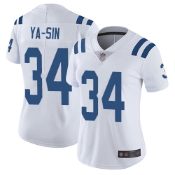 Colts 34 Rock Ya Sin White Women Stitched Football Vapor Untouchable Limited Jersey