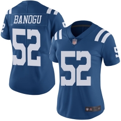 Colts 52 Ben Banogu Royal Blue Women Stitched Football Limited Rush Jersey
