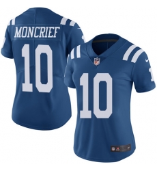 Nike Colts #10 Donte Moncrief Royal Blue Womens Stitched NFL Limited Rush Jersey