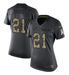 Nike Colts #21 Vontae Davis Black Womens Stitched NFL Limited 2016 Salute to Service Jersey