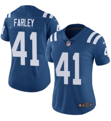 Nike Colts #41 Matthias Farley Royal Blue Womens Stitched NFL Limited Rush Jersey