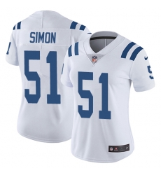 Nike Colts #51 John Simon White Womens Stitched NFL Vapor Untouchable Limited Jersey