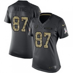 Nike Colts #87 Reggie Wayne Black Womens Stitched NFL Limited 2016 Salute to Service Jersey