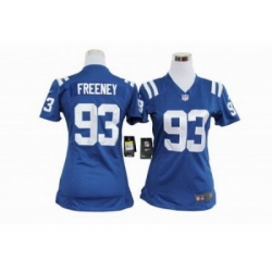 Nike Women NFL Indianapolis Colts #93 Dwight Freeney Blue Jerseys