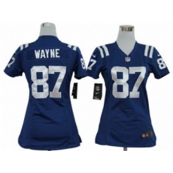 Nike Women nfl Indianapolis Colts #87 Reggie Wayne Blue jerseys