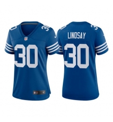 Women Indianapolis Colts 30 Phillip Lindsay New Blue Stitched Jersey