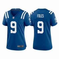 Women Indianapolis Colts 9 Nick Foles Royal Stitched Game Jersey