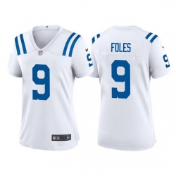Women Indianapolis Colts 9 Nick Foles White Stitched Game Jersey