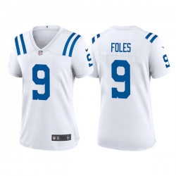 Women Indianapolis Colts 9 Nick Foles White Stitched Game Jersey