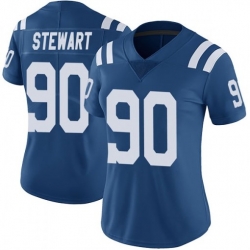 Women Indianapolis Colts Grover Stewart 90 Blue Vapor NFL Limited Jersey