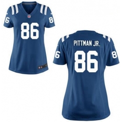 Women Nike Colts 86 Michael Pittman Jr. Blue Vapor Limited Stitched NFL Jersey