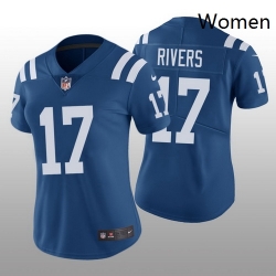 Women Nike Indianapolis Colts 17 Philip Rivers Blue Vapor Limited Stitched NFL Jersey