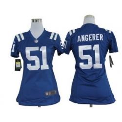 Women Nike Indianapolis Colts 51# Pat Angerer Blue Nike NFL Jerseys