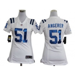 Women Nike Indianapolis Colts 51# Pat Angerer White Nike NFL Jerseys