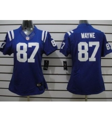 Women Nike Indianapolis Colts 87 Reggie Wayne Blue LIMITED NFL Jerseys