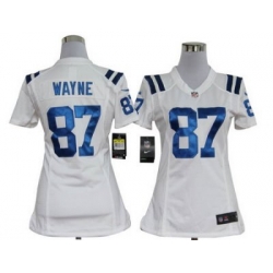Women Nike Indianapolis Colts 87# Reggie Wayne White Jersey