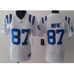 Women Nike Indianapolis Colts 87 Reggie Wayne White LIMITED Jerseys