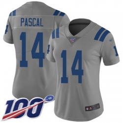 Women Zach Pascal Limited Jersey 14 Football Indianapolis Colts Gray 100th Seas