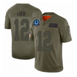 Womens Indianapolis Colts 12 Andrew Luck Limited Camo 2019 Salute to Service Football Jersey
