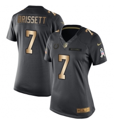 Womens Nike Colts #7 Jacoby Brissett Black  Stitched NFL Limited Gold Salute to Service Jersey
